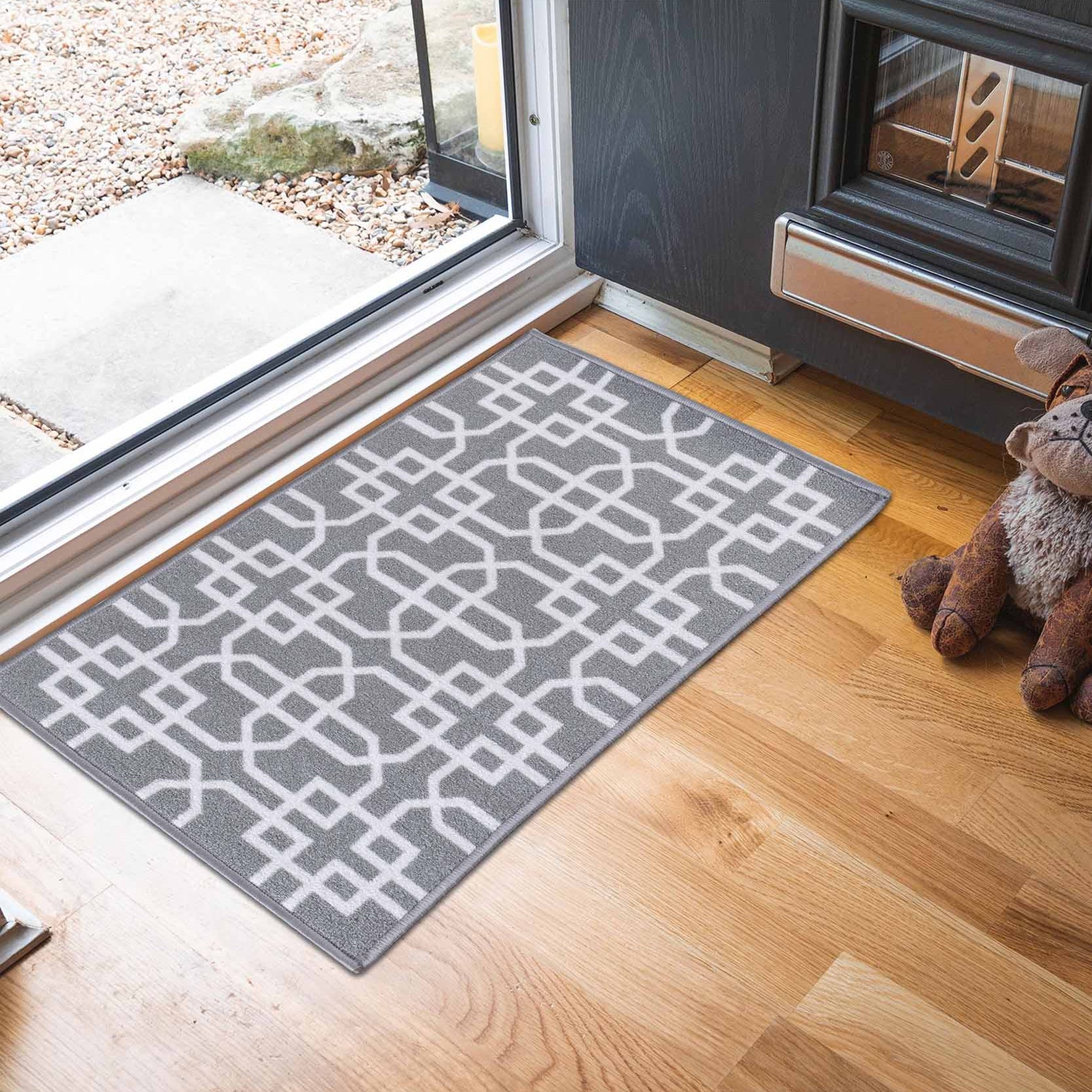 Havana Siam Trellis Door Mat - Grey Cream