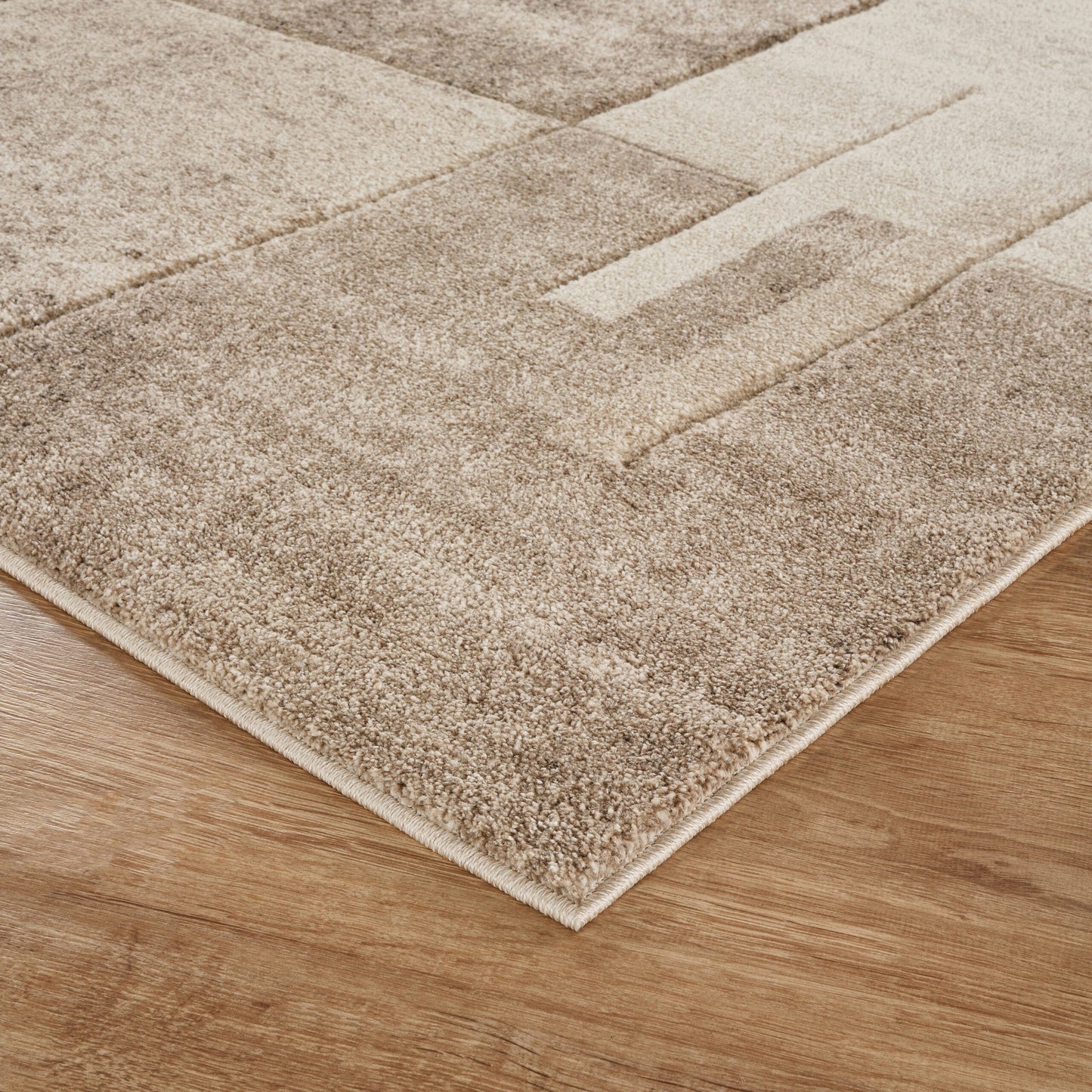 Santiago Carved Abstract Rug - Tile Beige