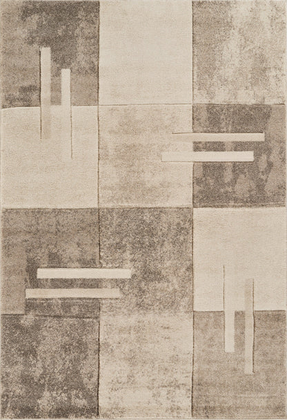 Santiago Carved Abstract Rug - Tile Beige