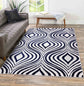 Valencia Ogee Carved Rugs - Navy