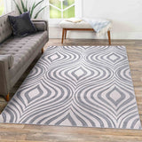 Valencia Ogee Carved Rugs - Silver