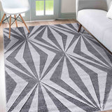 Valencia Crystal Carved Rugs - Dark Grey