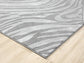Anthracite Vellure Marble textured geometric rug, corner fold detail
