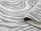 Anthracite Vellure Marble textured geometric rug, rolled view