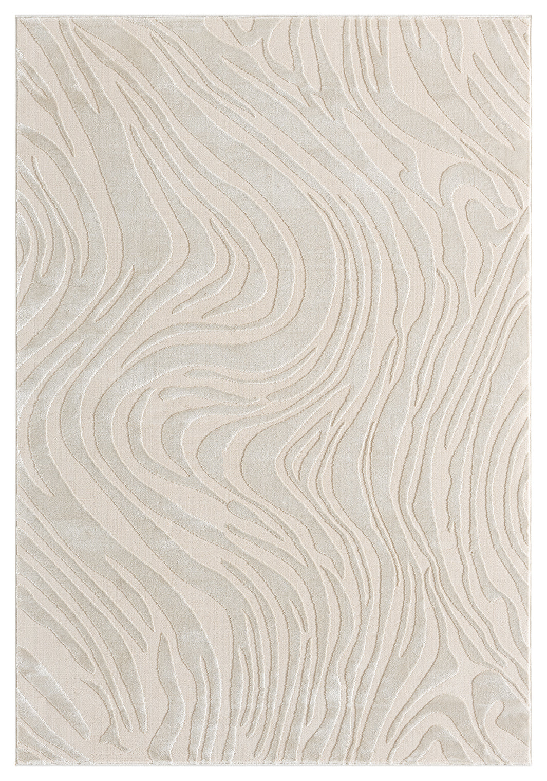 Cream Vellure Marble textured geometric rug, top-down view