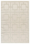 Cream Vellure Maze textured geometric rug, top-down view