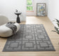 Vellure Textured Geometric Rug - Maze Grey