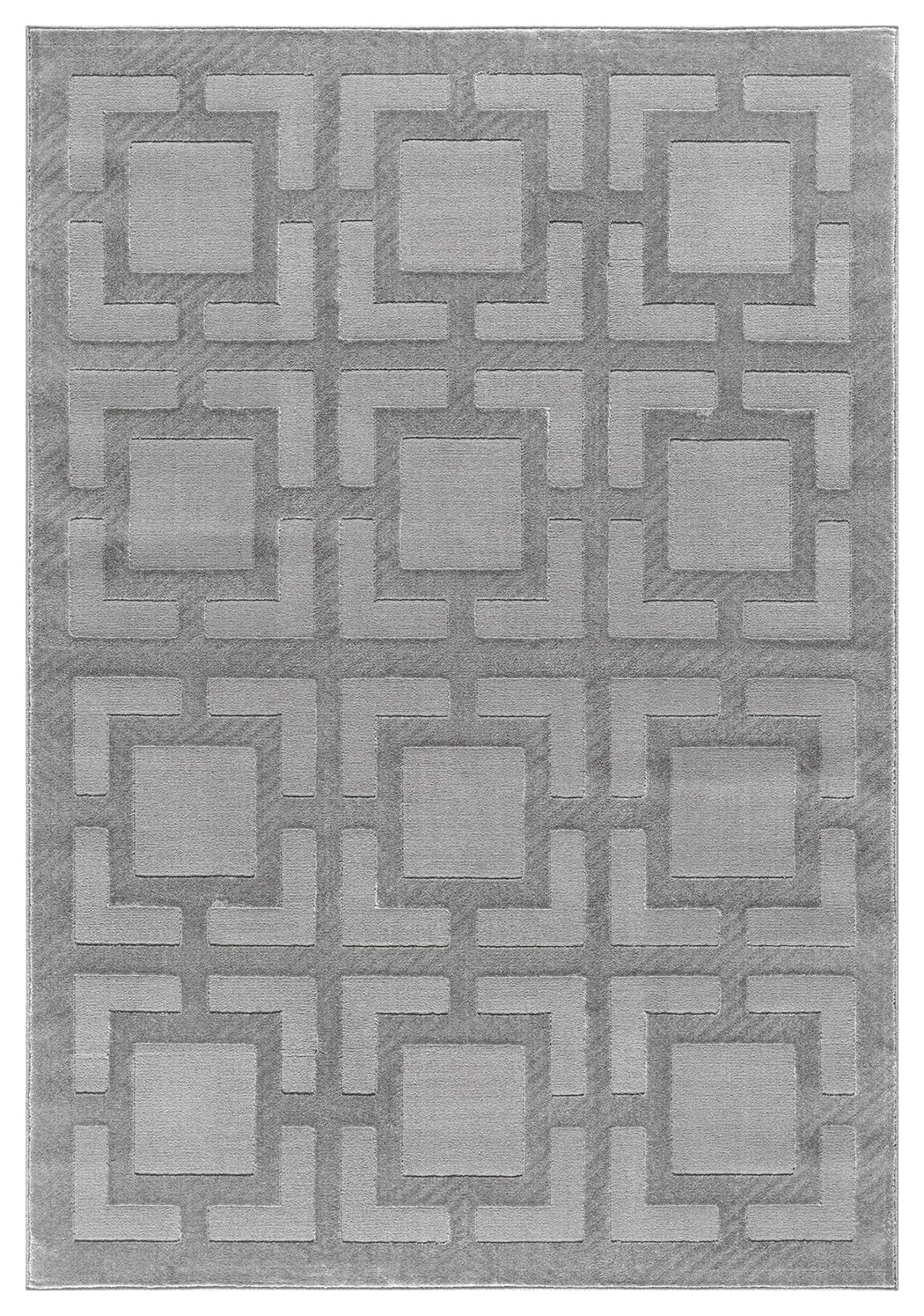 Vellure Textured Geometric Rug - Maze Grey