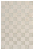 Cream Vellure Grid textured geometric rug, top-down view