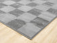 Vellure Textured Geometric Rug - Grid Cream