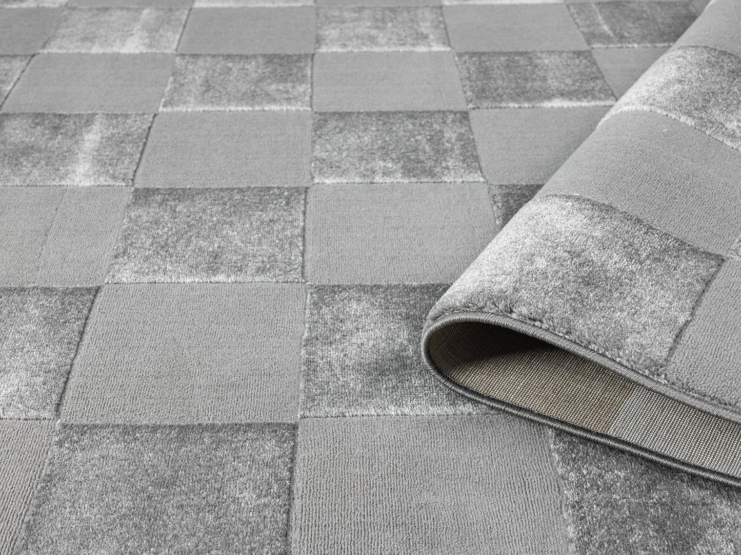 Vellure Textured Geometric Rug - Grid Cream