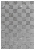 Grey Vellure Grid textured geometric rug, top-down view