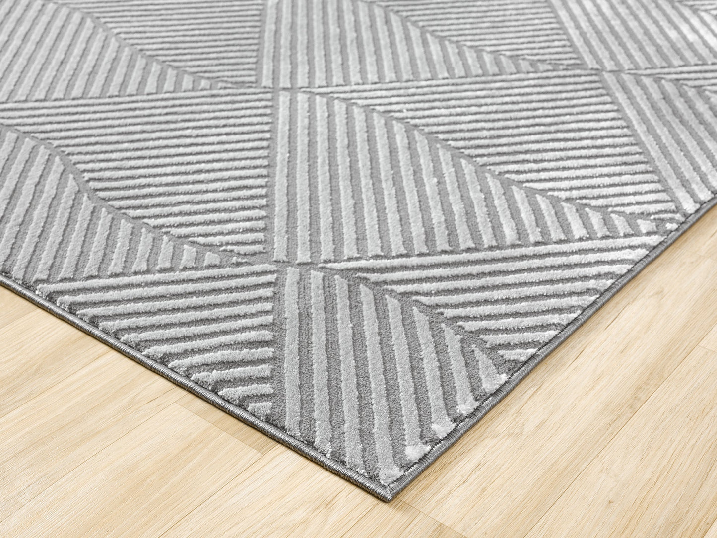 Vellure Textured Geometric Rug - Pyramid Cream