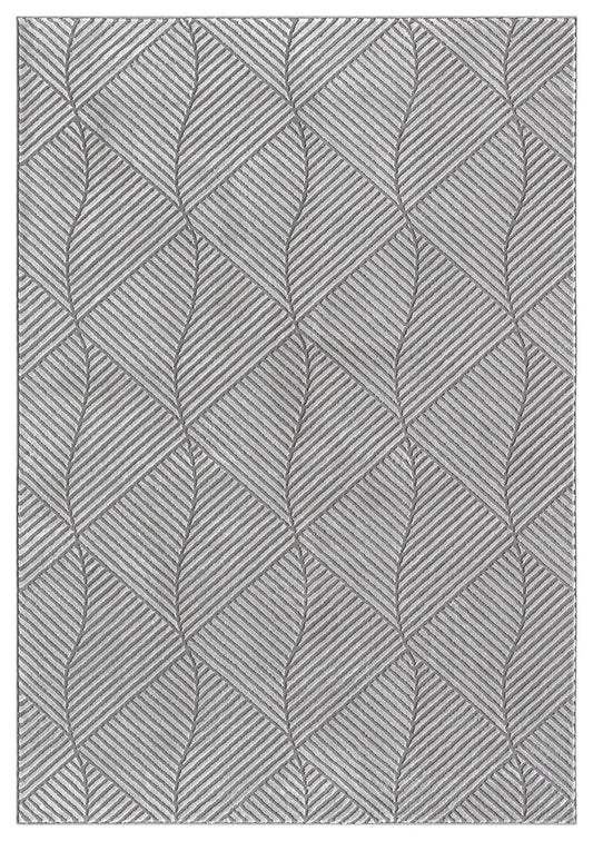 Anthracite Vellure Pyramid textured geometric rug, top-down view