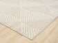 Vellure Textured Geometric Rug - Pyramid Cream