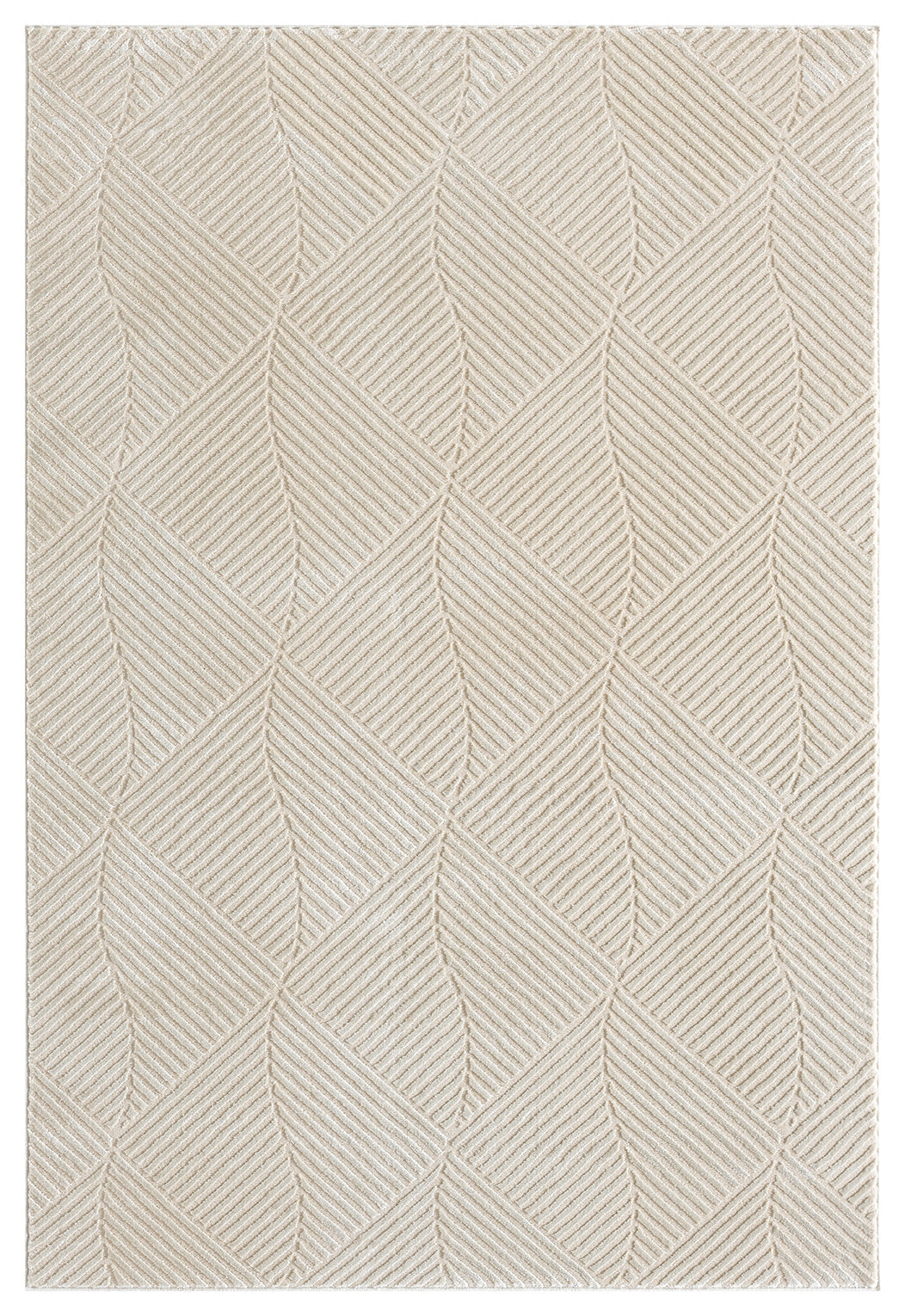 Vellure Textured Geometric Rug - Pyramid Cream