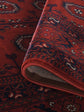 Red Yasmin traditional bokhara rug, close-up pile detail