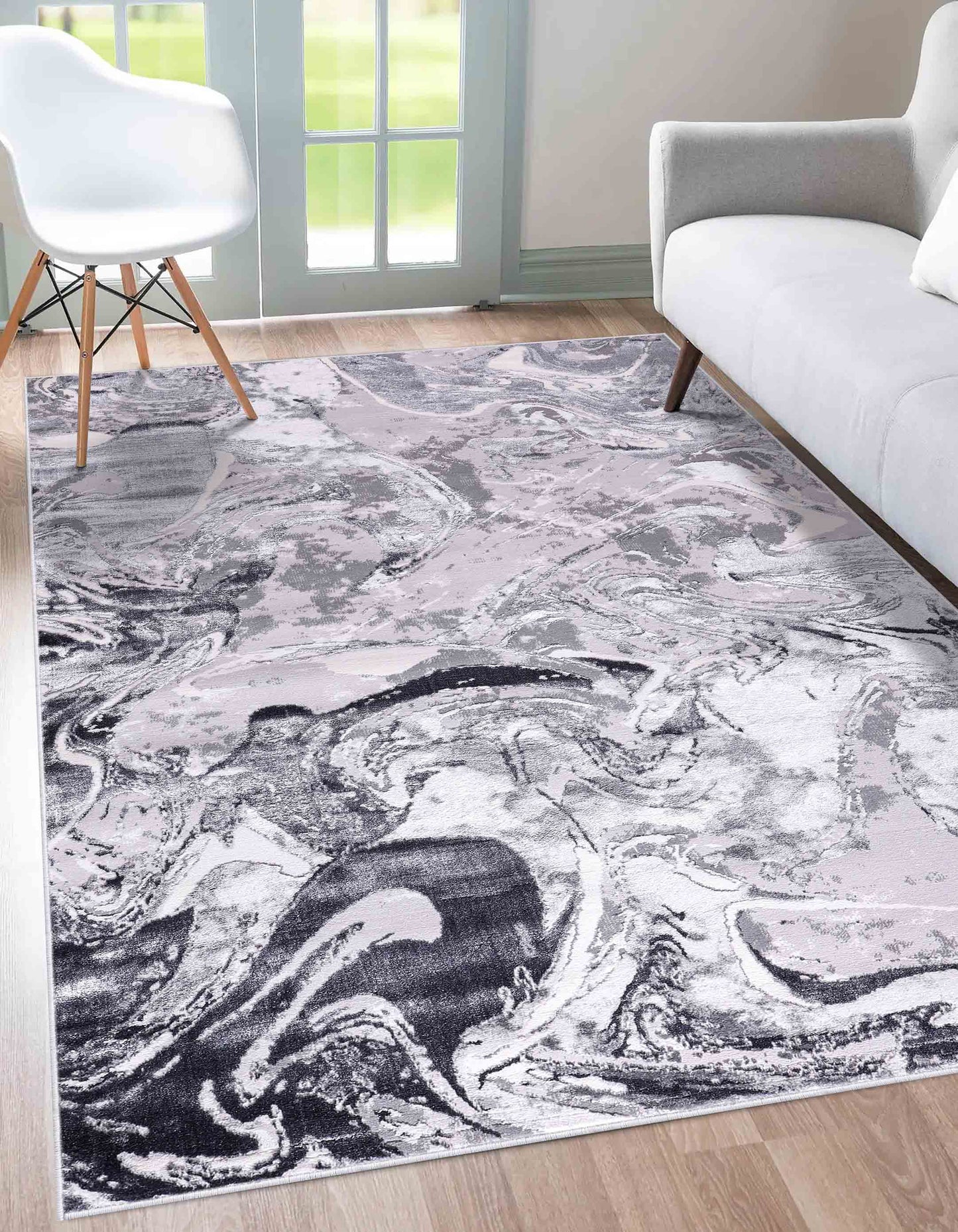 Emperor Metallic Abstract Rug - Solarius Gold