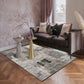 Dark Grey Mayfair Matrix metallic rug, styled view