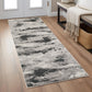 Elysium Mist metallic abstract rug, styled view 5
