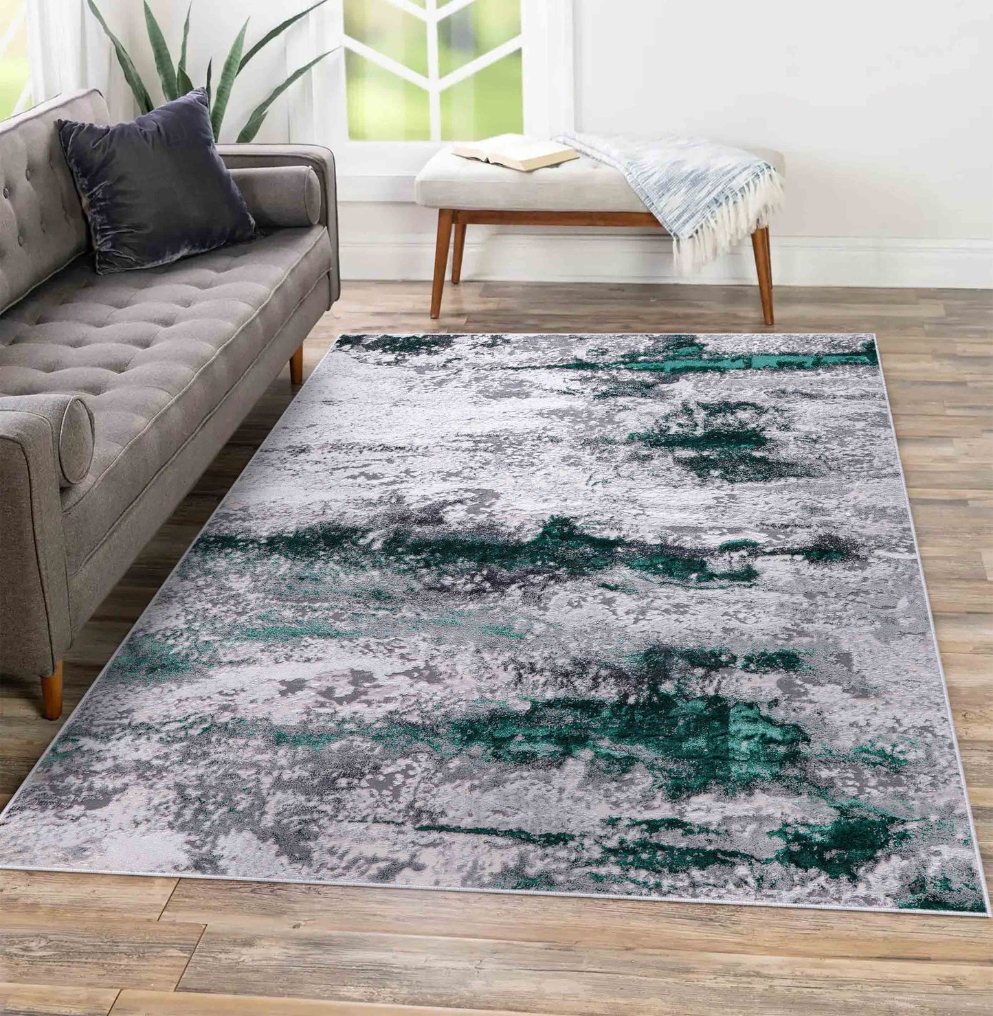 Emperor Metallic Abstract Rug - Onyx Gold