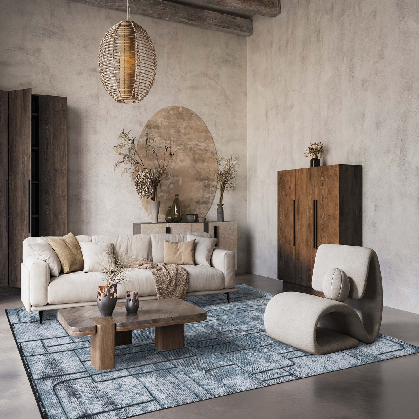 Belgravia Metallic Rug - Cobble Mocha