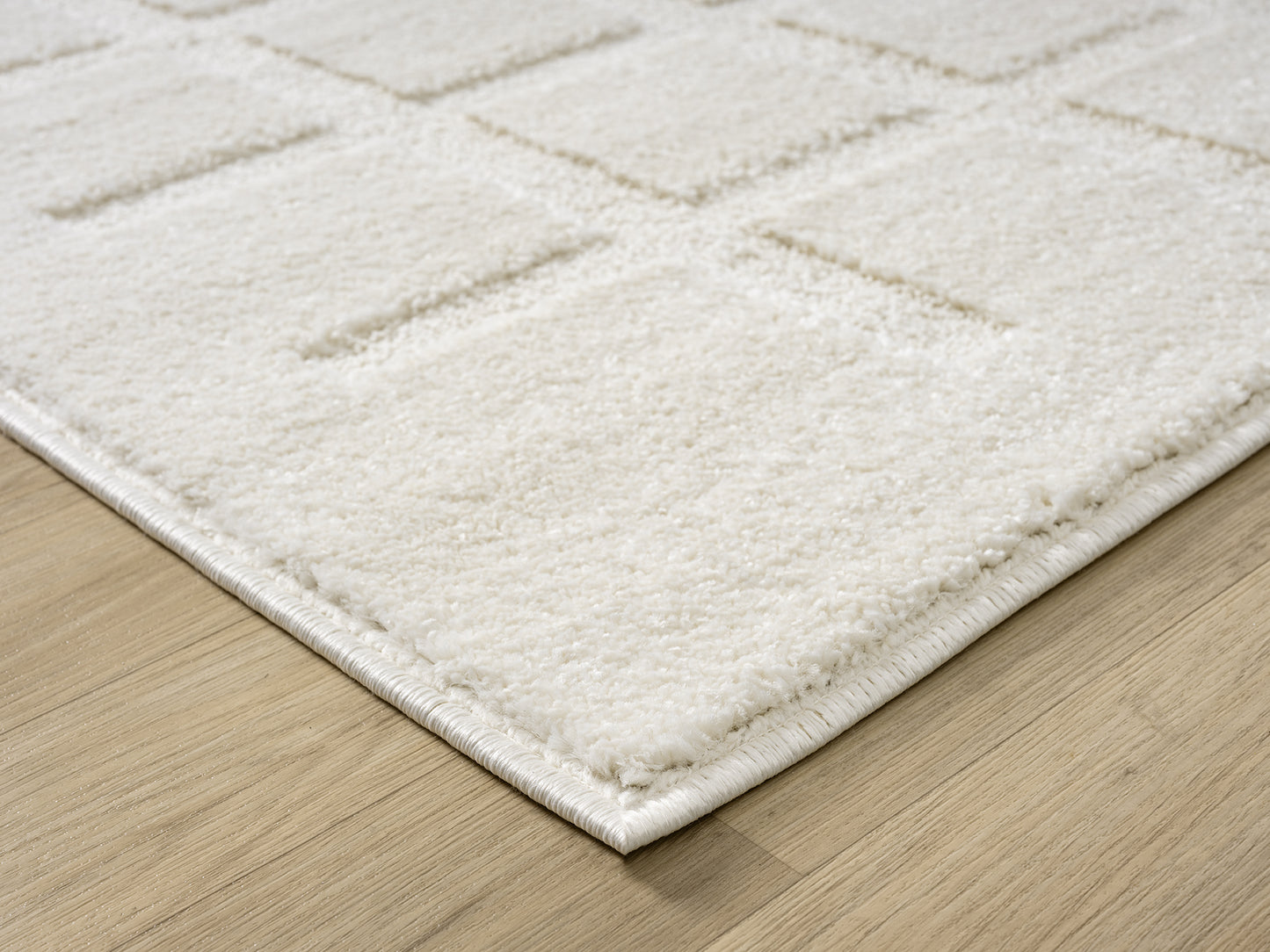 Aya Scandinavian Cross modern rug, styled view 4