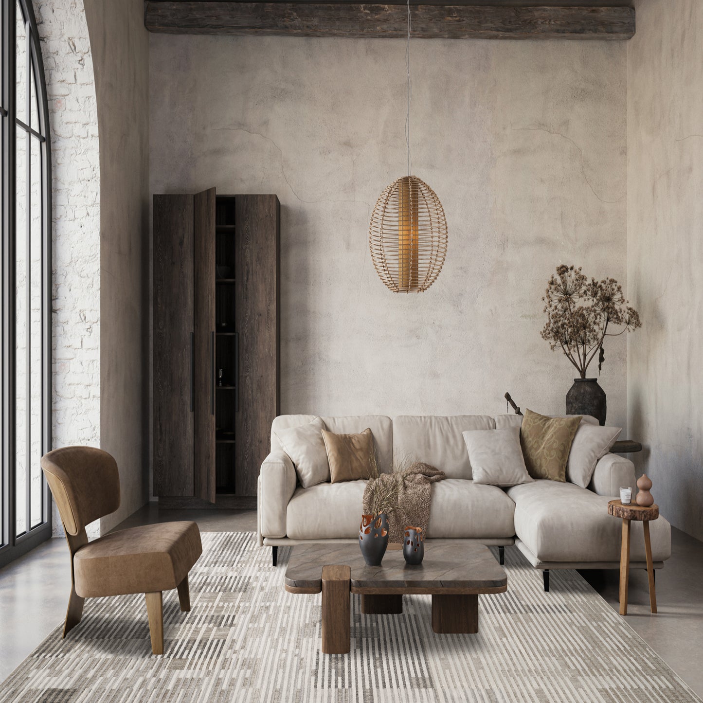 Dark Grey Mayfair Matrix metallic rug, styled view 8