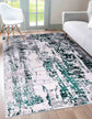 Aqua Emperor Styra abstract rug, styled view 5