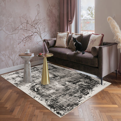 Mayfair Canvas metallic rug, styled view