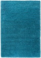 Teal Oxford shaggy rug, flat portrait view