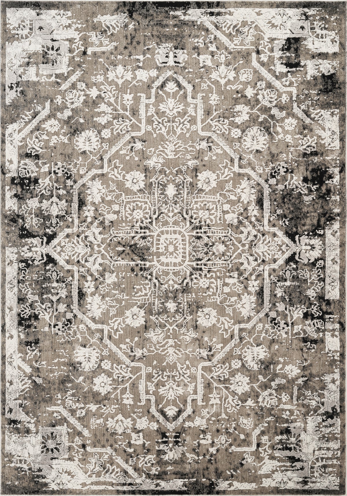Mayfair Flora metallic rug, flat portrait view