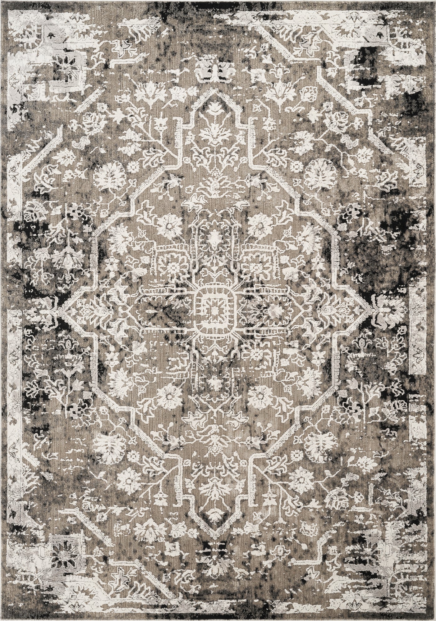 Mayfair Flora metallic rug, flat portrait view