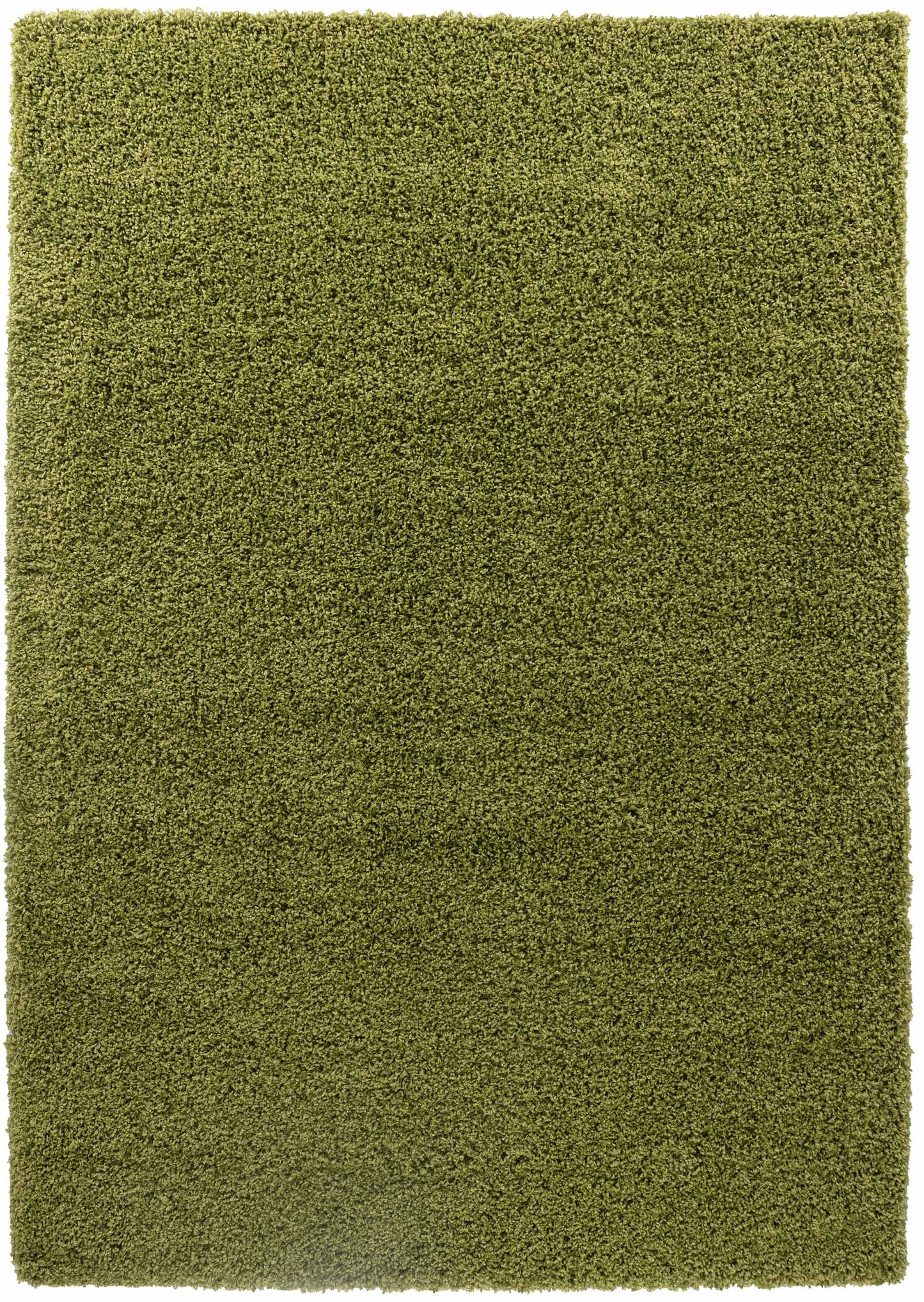 Green Oxford shaggy rug, flat portrait view