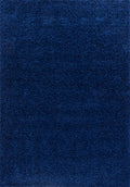 Navy Blue Oxford shaggy rug, flat portrait view