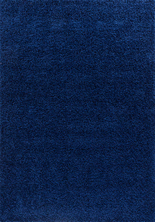 Navy Blue Oxford shaggy rug, flat portrait view