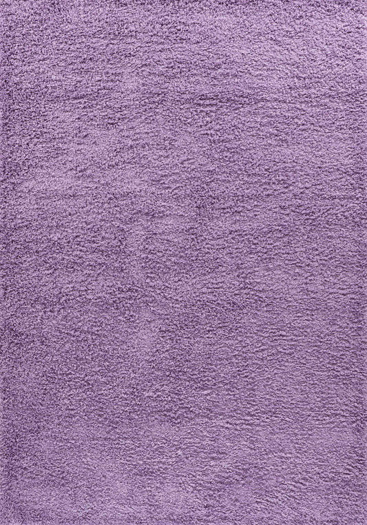 Lilac Oxford shaggy rug, flat portrait view
