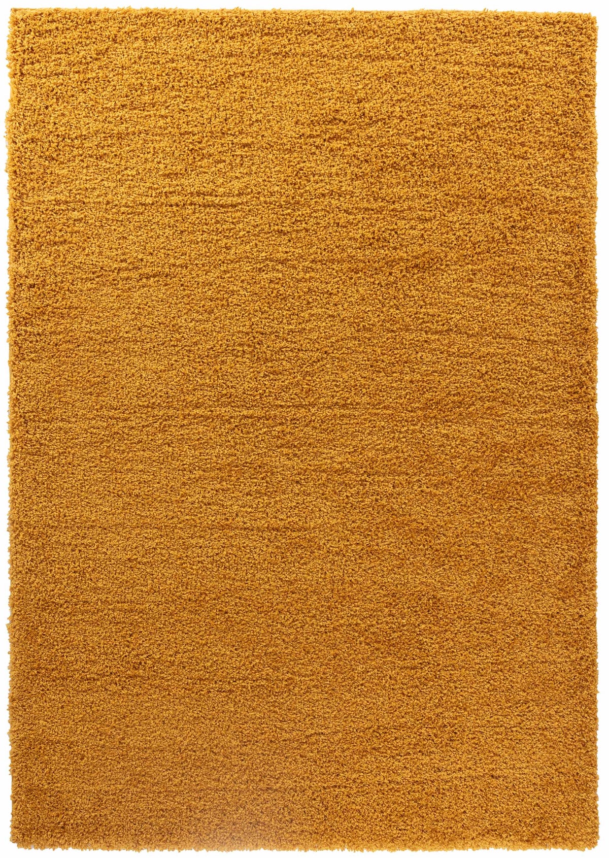 Gold Oxford shaggy rug, flat portrait view