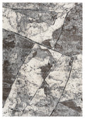 Grey Eleanor Slate embossed abstract rug, flat portrait view