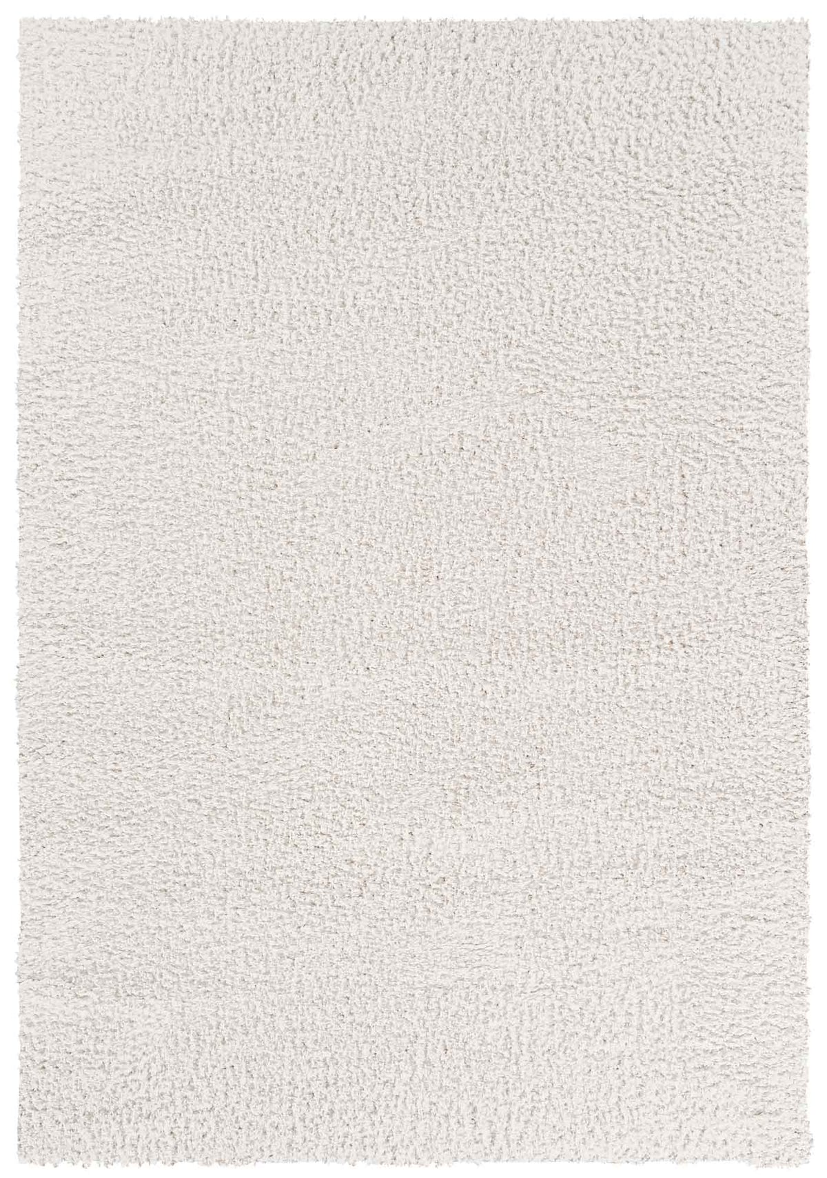 Cream Ainsley shaggy rug, flat portrait view