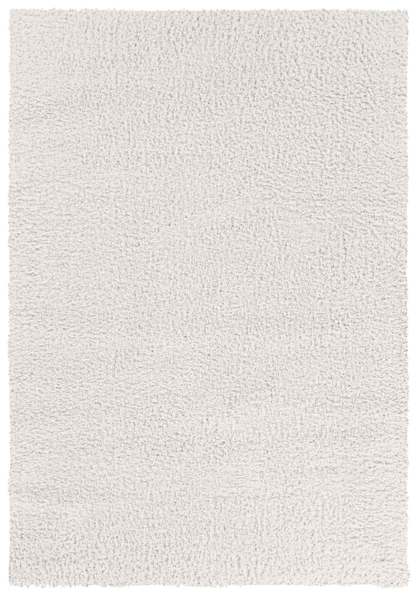 Cream Ainsley shaggy rug, flat portrait view