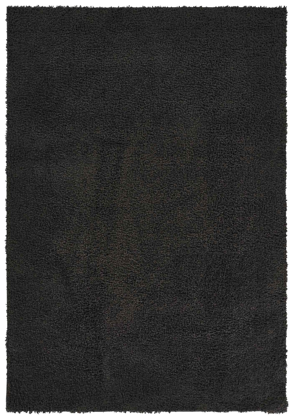 Black Ainsley shaggy rug, flat portrait view