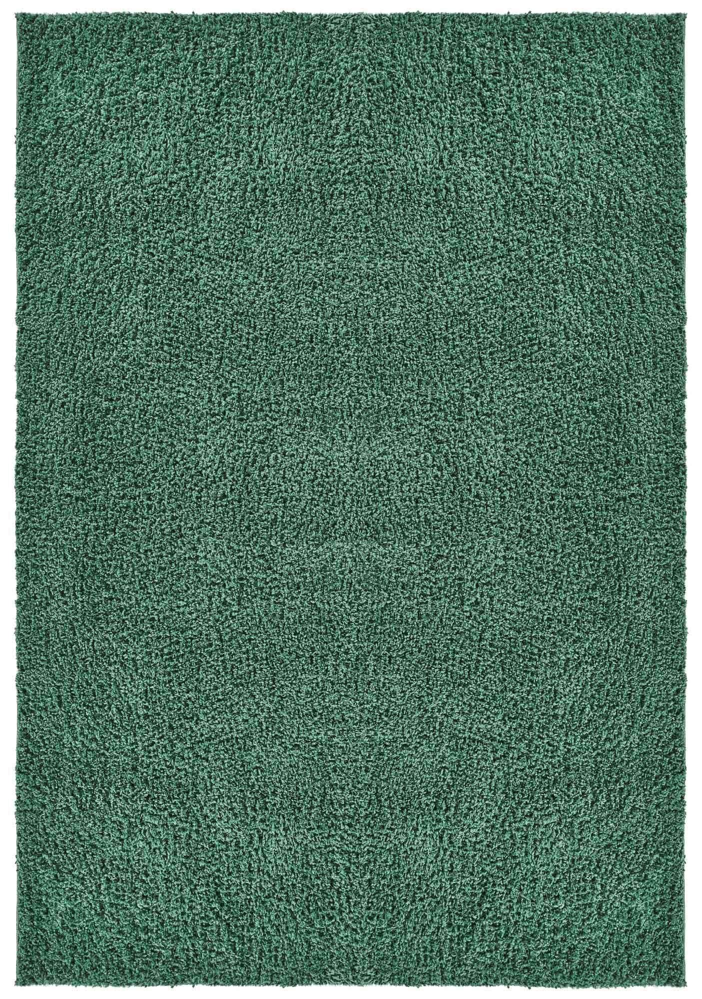 Emerald Green Ainsley shaggy rug, flat portrait view