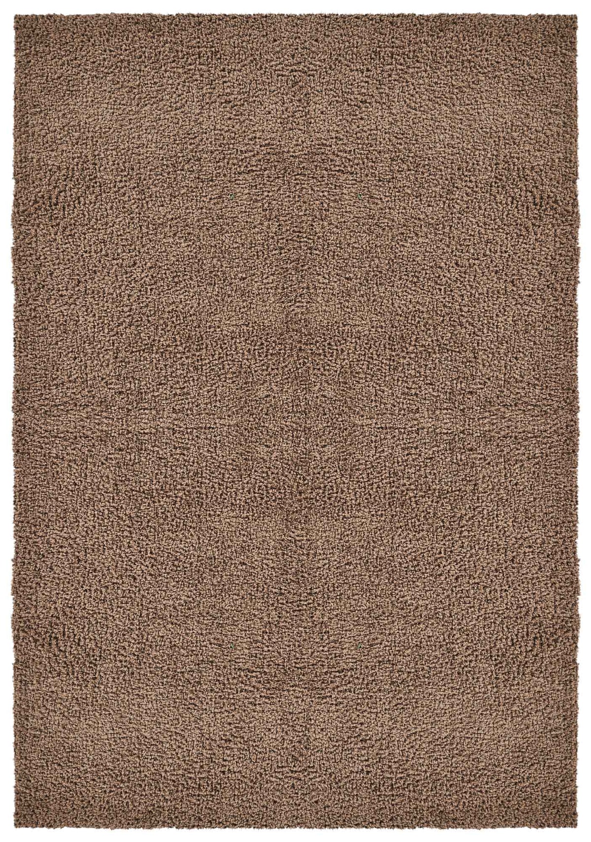 Brown Ainsley shaggy rug, flat portrait view
