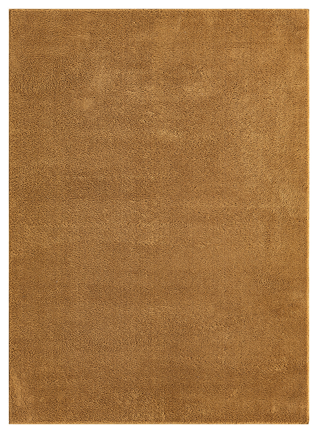 Gold Comfy fluffy rug, flat portrait view