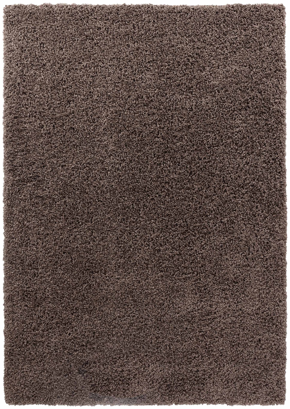 Taupe Oxford shaggy rug, flat portrait view