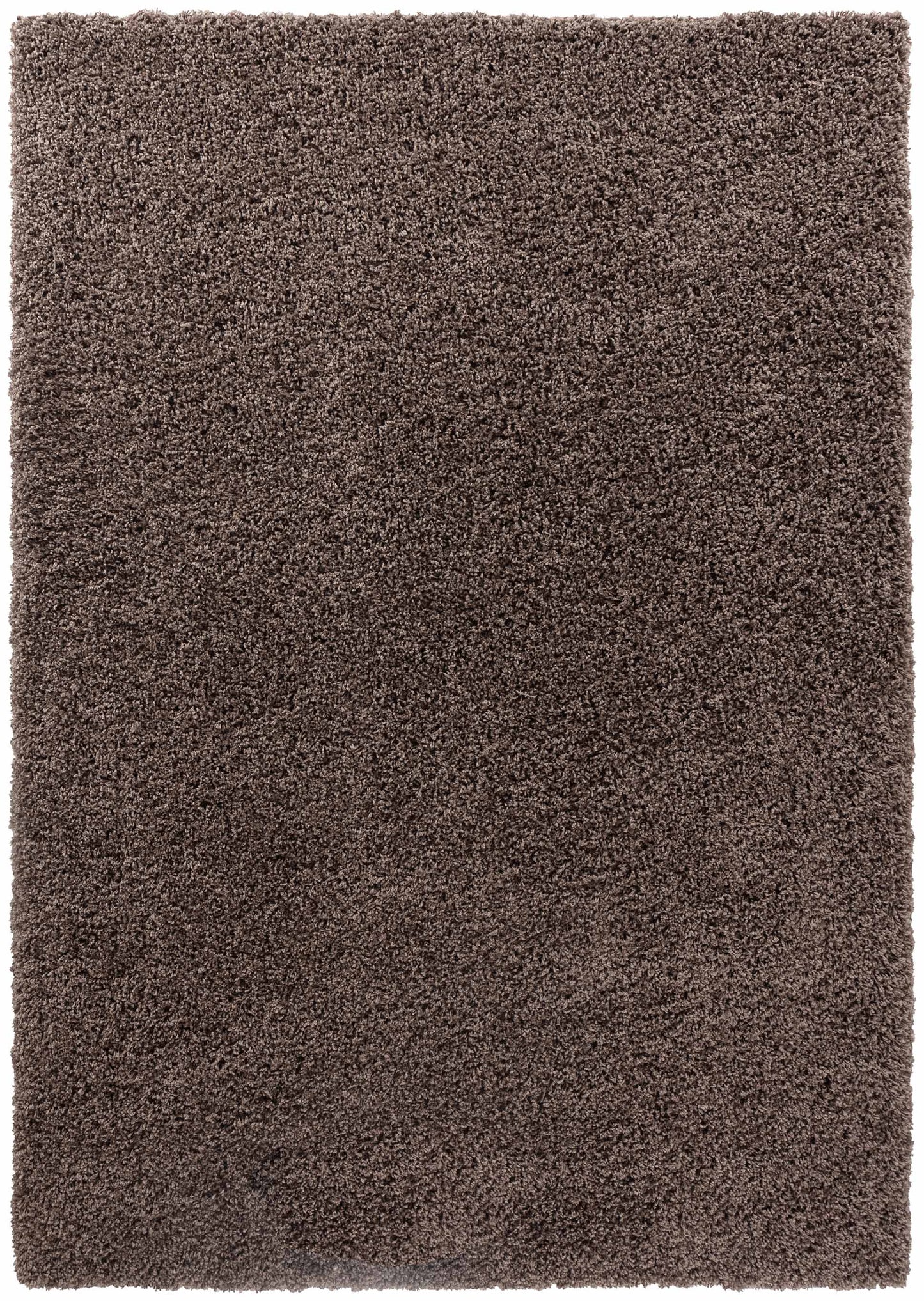 Taupe Oxford shaggy rug, flat portrait view