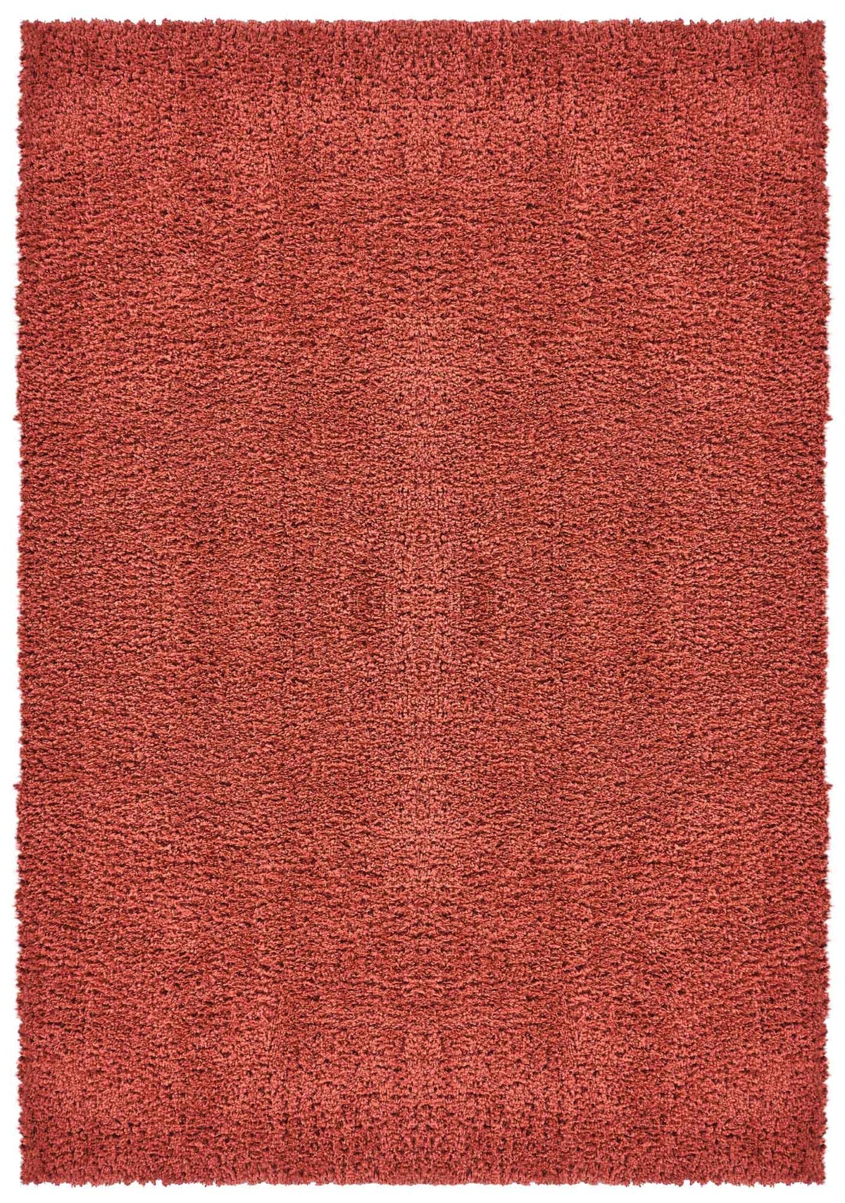 Red Ainsley shaggy rug, flat portrait view