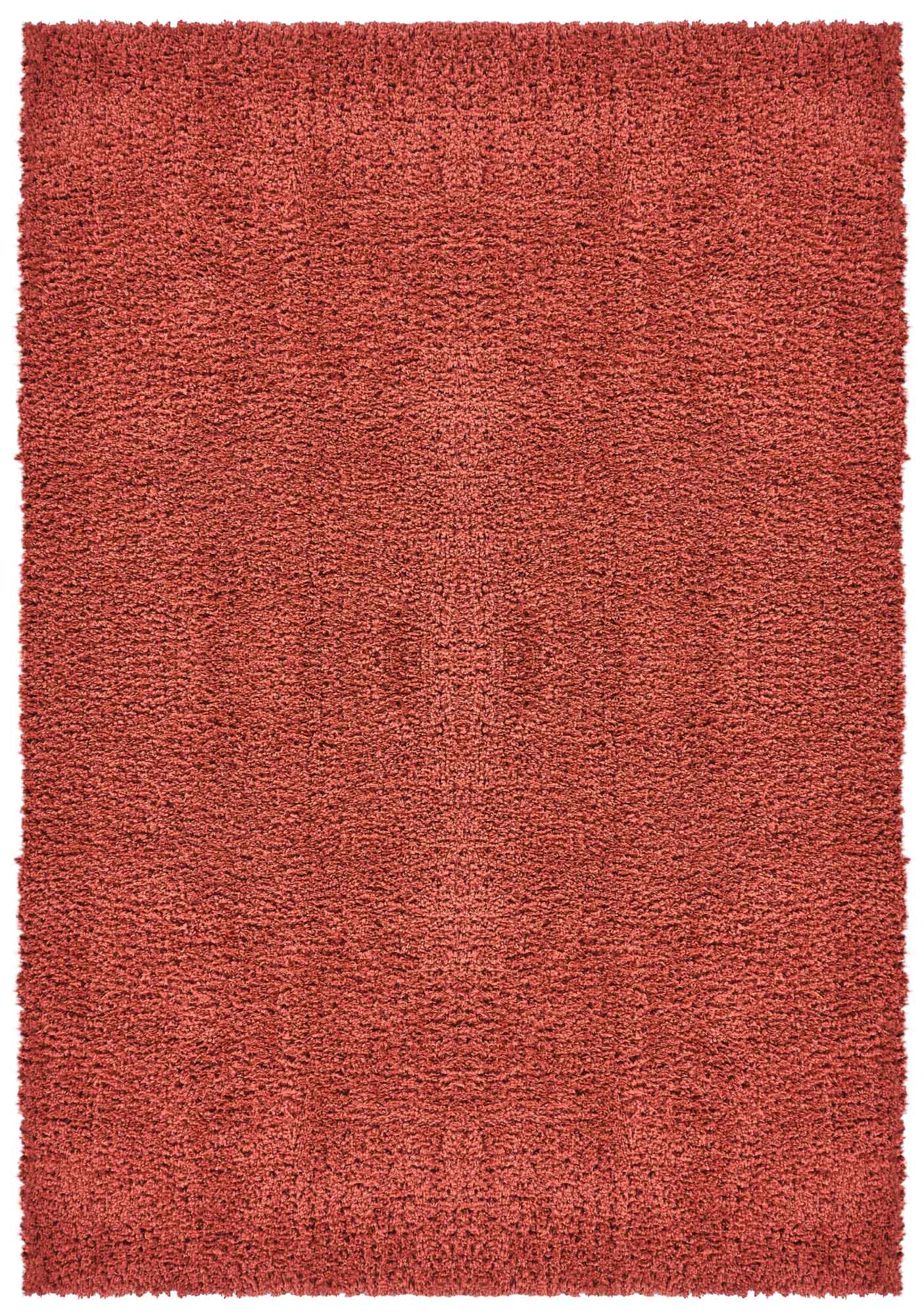 Red Ainsley shaggy rug, flat portrait view