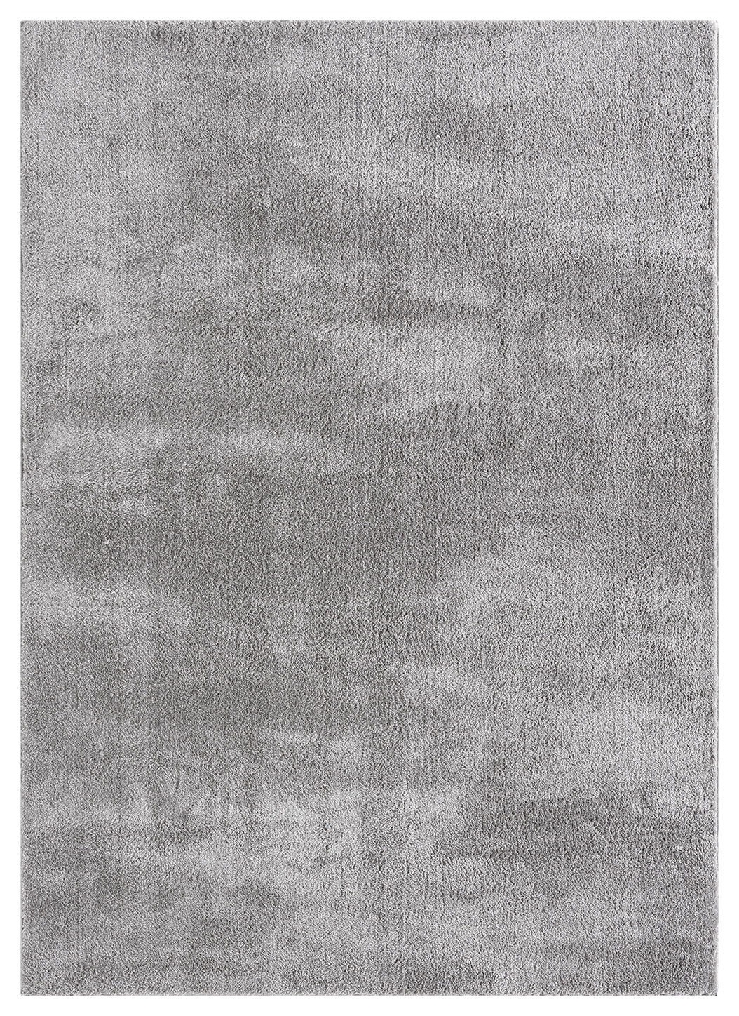 Dark Grey Comfy fluffy rug, flat portrait view